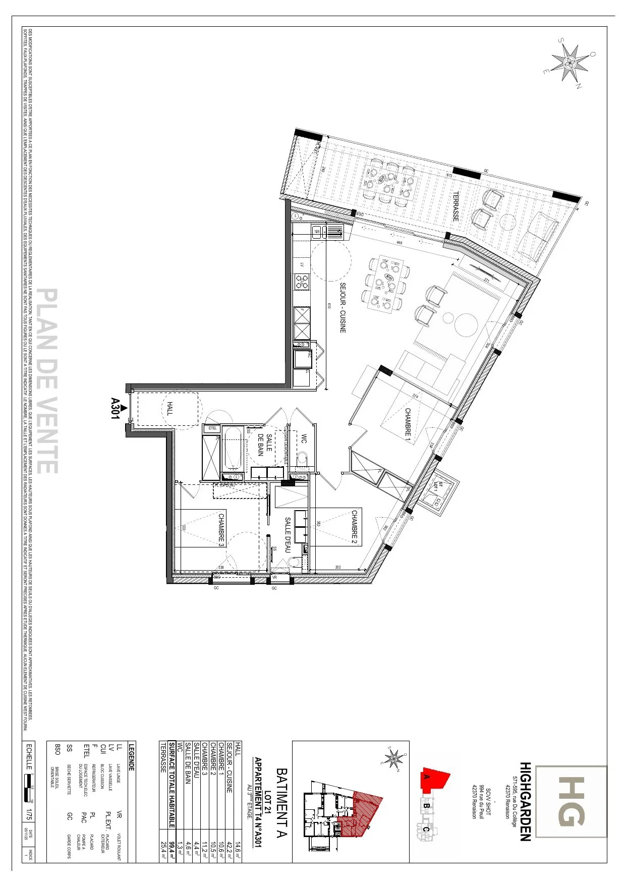 Plan du lot A301